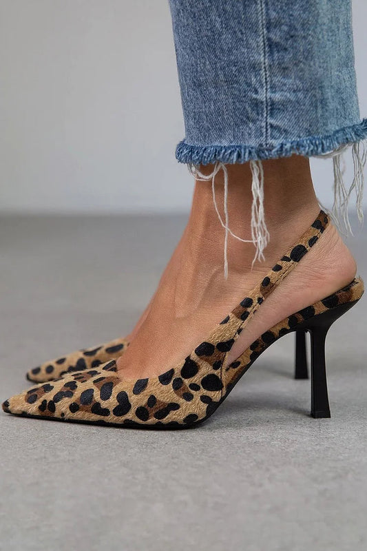 Ambra™ | Zapatos de tacón con estampado leopardo y correa trasera
