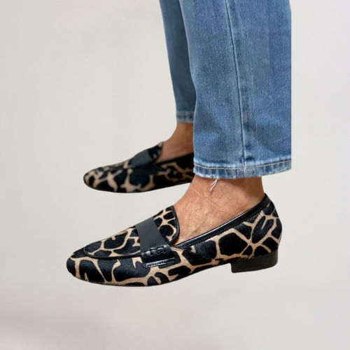 Joosje | Mocasines cómodos y elegantes con estampado de vaca