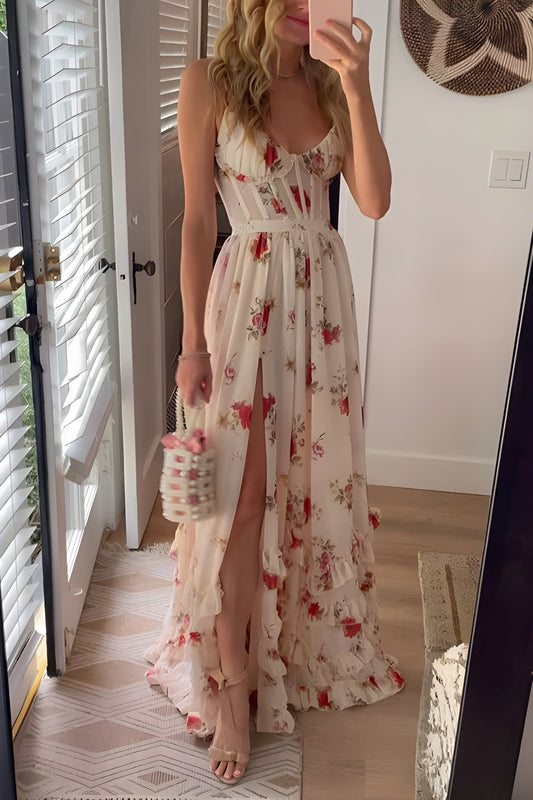 Yuna – Vestido largo con estampado floral
