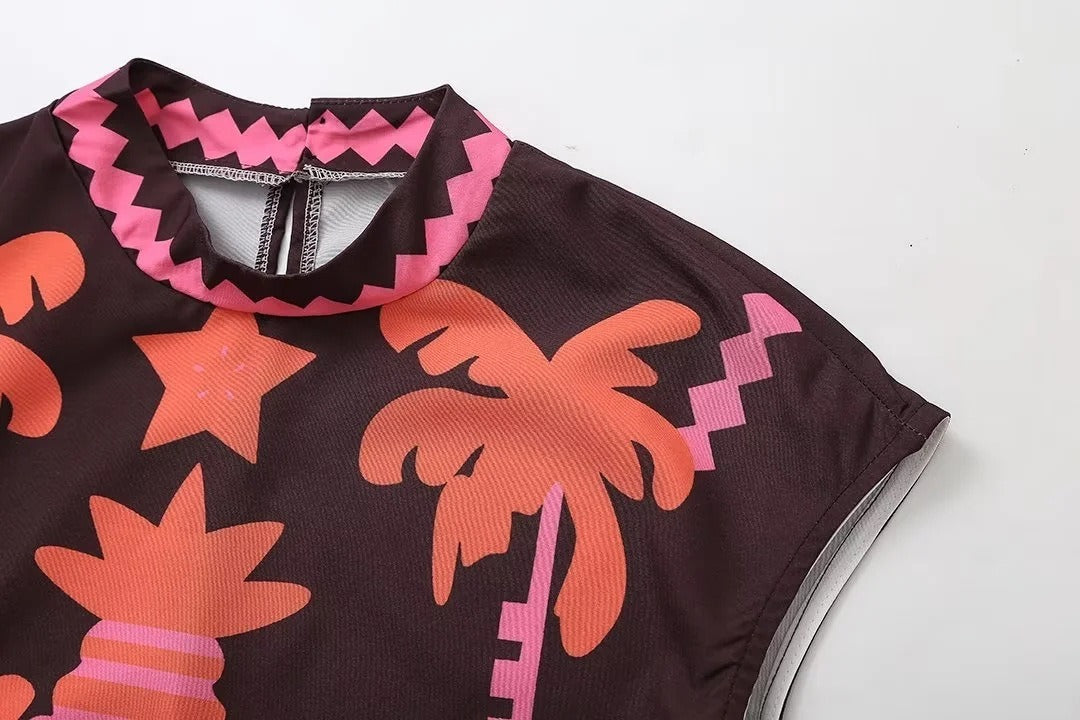 Katia – Conjunto estampado de Top y Falda