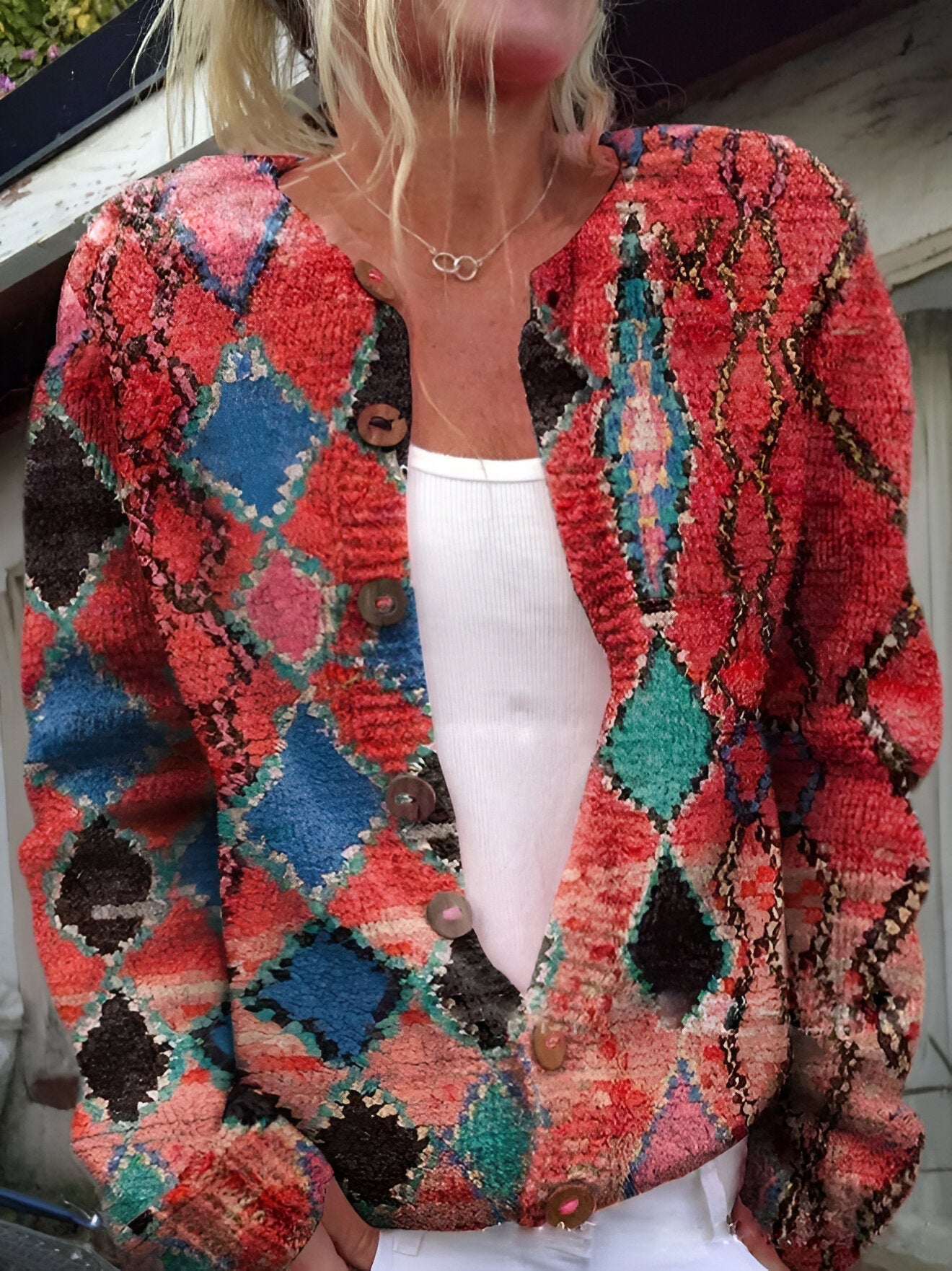 Barbara | Cardigan en Maille Florale de Luxe