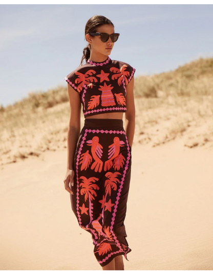 Katia – Conjunto estampado de Top y Falda