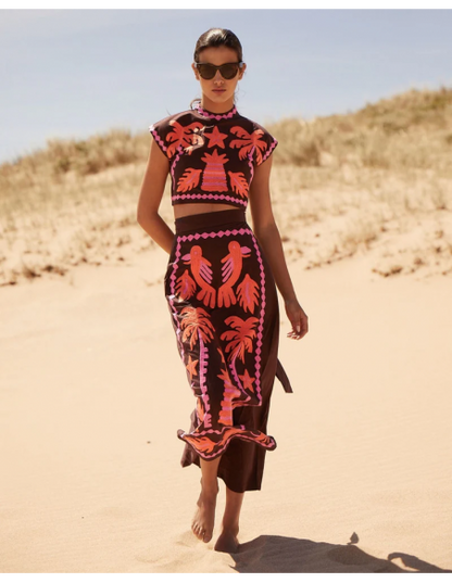 Katia – Conjunto estampado de Top y Falda