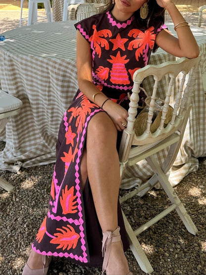 Katia – Conjunto estampado de Top y Falda