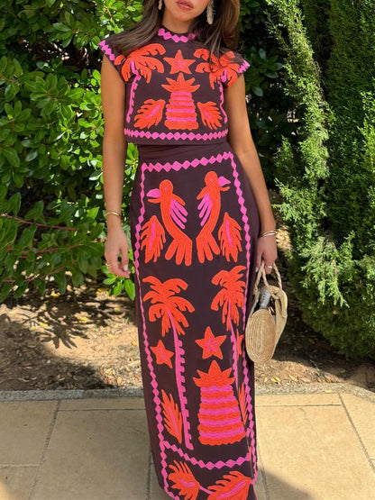 Katia – Conjunto estampado de Top y Falda