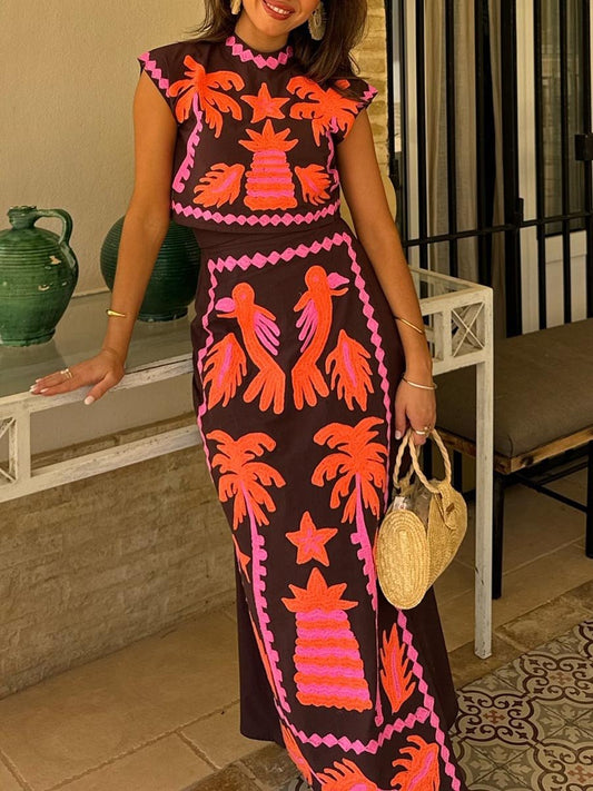 Katia – Conjunto estampado de Top y Falda