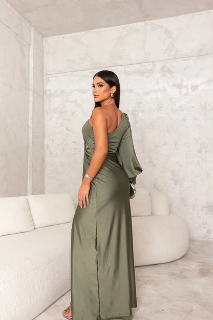 Becca™ | Vestido maxi elegante de un solo hombro